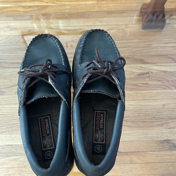 Rugged Original Outback Men's Sz 8 W Loafers Shoes Black - Picture 4 of 5